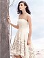 olcso Menyasszonyi ruhák-A-vonalú Esküvői ruhák Pánt nélküli Aszimmetrikus Szatén Ujjatlan val vel Minta 2020