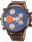 cheap Military Watches-JUBAOLI Men&#039;s Military Watch Wrist Watch Quartz Leather Blue / Red / Orange Dual Time Zones Analog Black Red Orange