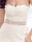 cheap Wedding Dresses-Wedding Dresses Mermaid / Trumpet Strapless Sleeveless Court Train Lace Bridal Gowns With Lace 2023