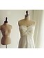 olcso Menyasszonyi ruhák-Esküvői ruhák Seprűuszály A-vonalú Ujjatlan Szív-alakú Sifon Val vel Csipke Cakkos 2023 Menyasszonyi ruhák
