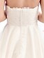 cheap Wedding Dresses-Wedding Dresses A-Line Sweetheart Sleeveless Chapel Train Satin Bridal Gowns With Lace Tiered 2023