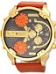 cheap Military Watches-JUBAOLI Men&#039;s Military Watch Wrist Watch Quartz Leather Black / White / Orange Calendar / date / day Dual Time Zones Analog Charm - Black / Orange White Orange