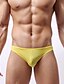 cheap Men&#039;s Briefs Underwear-Men&#039;s Ice Silk Super Sexy Boxer Briefs Solid Colored 1 Piece Black White Yellow L XL XXL