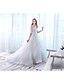 cheap Wedding Dresses-A-line Wedding Dress - White Court Train Bateau Tulle