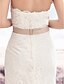 Χαμηλού Κόστους Νυφικά Φορέματα-Φορεματα για γαμο Τρομπέτα / Γοργόνα Στράπλες Αμάνικο Ουρά μέτριου μήκους Δαντέλα Νυφικά φορέματα Με Δαντέλα 2023