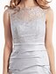 cheap Mother of the Bride Dresses-Sheath / Column Mother of the Bride Dress Bateau Neck Short / Mini Lace Satin Sleeveless with Lace 2020