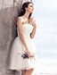 olcso Menyasszonyi ruhák-Szalon Esküvői ruhák A-vonalú Pánt nélküli Pánt nélküli Térdig érő Tüll Menyasszonyi ruhák Val vel Ráncolt 2023