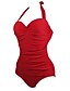 cheap Women&#039;s Swimwear &amp; Bikinis-Women&#039;s Halter Neck One-piece - Solid Colored Cheeky / Wireless / Padless