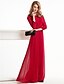 cheap Mother of the Bride Dresses-Sheath / Column Mother of the Bride Dress Elegant Scoop Neck Floor Length Chiffon 3/4 Length Sleeve with Criss Cross Beading 2021