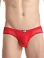 cheap Men&#039;s Briefs Underwear-Men&#039;s Mesh Black White Red M L XL