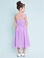 Χαμηλού Κόστους Φορέματα για παρανυφάκια-Γραμμή Α Ένας Ώμος Κάτω από το γόνατο Σιφόν Φόρεμα Νεαρών Παρανύμφων με Πλαϊνό ντραπέ / Φυσικό
