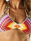 cheap Bikinis-Women&#039;s Swimwear Bikini Swimsuit Geometric Rainbow Halter Neck Bathing Suits Floral Boho