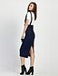 cheap Women&#039;s Skirts-Women&#039;s Daily Cotton Pencil Skirts - Solid Colored Denim Navy Blue S M L / Slim