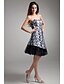 cheap Bridesmaid Dresses-A-Line Strapless Asymmetrical Lace Bridesmaid Dress with Pattern / Print