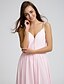 cheap The Wedding Store-A-Line Bridesmaid Dress V Neck / Spaghetti Strap Sleeveless Chic &amp; Modern Floor Length Chiffon with Criss Cross / Side Draping 2022