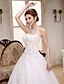 cheap Wedding Dresses-Ball Gown Strapless Chapel Train Lace / Satin / Tulle Made-To-Measure Wedding Dresses with Crystal / Sequin by