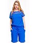 cheap Dames jumpsuits &amp; rompers-Women&#039;s Solid Blue / Gray Jumpsuits,Vintage / Simple Round Neck Short Sleeve