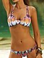 cheap Women&#039;s Swimwear &amp; Bikinis-Women&#039;s Swimwear Bikini Swimsuit Print Rainbow Halter Neck Bathing Suits Floral Boho