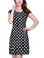 cheap Plus Size Dresses-Hot Sale Women&#039;s Vintage / Casual / Day Polka Dot Plus Size / Sheath Dress , Round Neck Knee-length Rayon / Polyester