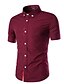 cheap Men&#039;s Shirts-Men&#039;s Formal / Work Plus Size Cotton Shirt - Solid Colored / Short Sleeve