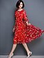 cheap Print Dresses-Women&#039;s Plus Size Sophisticated Chiffon Swing Dress - Floral