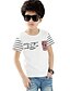 cheap Tees &amp; Shirts-Boys&#039; Stripes Striped Short Sleeves Regular Tee White