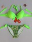 Недорогие Costume de baie pentru femei-Women&#039;s Swimwear Bikini Swimsuit Print Floral Green Watermelon Fuchsia Blue Beige Halter Neck Bathing Suits Floral / Padded Bras