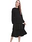 cheap Women&#039;s Dresses-Women&#039;s Casual / Daily Simple Chiffon Dress - Solid Colored Ruffle Spring Silk Black