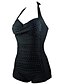 cheap One-piece swimsuits-Women&#039;s Swimwear One Piece Swimsuit Polka Dot Black Blue Halter Neck Bathing Suits Dot Retro