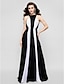 cheap Kjoler for Spesielle Anledninger-Sheath / Column Jewel Neck Floor Length Chiffon Dress with Pleats by TS Couture®
