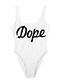 cheap Women&#039;s Swimwear &amp; Bikinis-Women&#039;s Solid Halter Neck White Black One-piece Swimwear Swimsuit - Print White