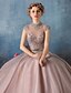 cheap Special Occasion Dresses-Ball Gown / Princess Illusion Neck Floor Length Lace / Tulle Vintage Inspired Formal Evening Dress with Sequin / Lace by LAN TING Express