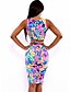 cheap Women&#039;s Swimwear &amp; Bikinis-Women&#039;s Floral Floral Plunging Neckline Straped Multi-piece Swimwear Purple