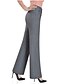 abordables Pantalones de mujer-Mujer Tallas Grandes Lino Corte Recto Perneras anchas Vaqueros Pantalones - Un Color Negro Gris
