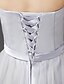 billige Brudepigekjoler-a-line kæreste knælængde tulle brudepige kjole med bue af qqc brude