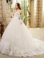 cheap Wedding Dresses-A-Line Strapless Court Train Tulle Made-To-Measure Wedding Dresses with Beading by