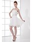 cheap Bridesmaid Dresses-A-Line Strapless Short / Mini Chiffon Bridesmaid Dress with Beading by LAN TING BRIDE®