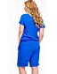 cheap Women&#039;s Jumpsuits &amp; Rompers-Women&#039;s Solid Blue / Gray Jumpsuits,Vintage / Simple Round Neck Short Sleeve