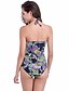 cheap Women&#039;s Swimwear &amp; Bikinis-Women&#039;s Lace Up Tankini Halter Neck Swimwear Swimsuit Bathing Suits - Print Blushing Pink Navy Blue