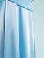 olcso Kislány koszorúslányruhák-Szűk szabású Földig érő V-alakú Sifon Junior koszorúslány ruhák és köpenyek Val vel Cakkos Kék Gyerek esküvői vendégruha 4-16 éves korig
