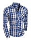 cheap Men&#039;s Shirts-Men&#039;s Color Block Shirt - Cotton Casual Daily Blue / Spring / Fall / Long Sleeve