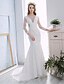 cheap Wedding Dresses-Trumpet / Mermaid Wedding Dress Chapel Train Halter Lace / Satin with Appliques / Lace / Pearl