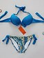 cheap Women&#039;s Swimwear-Women&#039;s Swimwear Bikini Swimsuit Print Floral Green Watermelon Fuchsia Blue Beige Halter Neck Bathing Suits Floral / Padded Bras