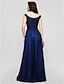 cheap Evening Dresses-A-Line Minimalist Dress Holiday Floor Length Sleeveless Scoop Neck Chiffon with Ruched  / Formal Evening