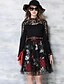 cheap Women&#039;s Dresses-Women&#039;s Street chic A Line Dress - Floral Lace / Flower Stand Spring Black M L XL