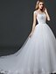 cheap Wedding Dresses-Trumpet / Mermaid Wedding Dress Court Train Bateau Lace / Tulle with Lace