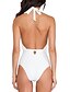 tanie Bikini i odzież kąpielowa-Damskie Jednolity Jednoczęściowy Kostium kąpielowy Solidne kolory Halter Stroje kąpielowe Kostiumy kąpielowe Biały Czarny