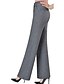 cheap Women&#039;s Pants-Women&#039;s Plus Size Linen Straight Wide Leg Jeans Pants - Solid Colored Black Gray