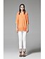 cheap Women&#039;s Tops-ZigZag® Women&#039;s Shirt Collar 1/2 Length Sleeve Shirt &amp; Blouse Orange - 11171