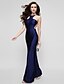 cheap Special Occasion Dresses-Sheath / Column Prom Formal Evening Dress Jewel Neck Sleeveless Floor Length Charmeuse with Pleats